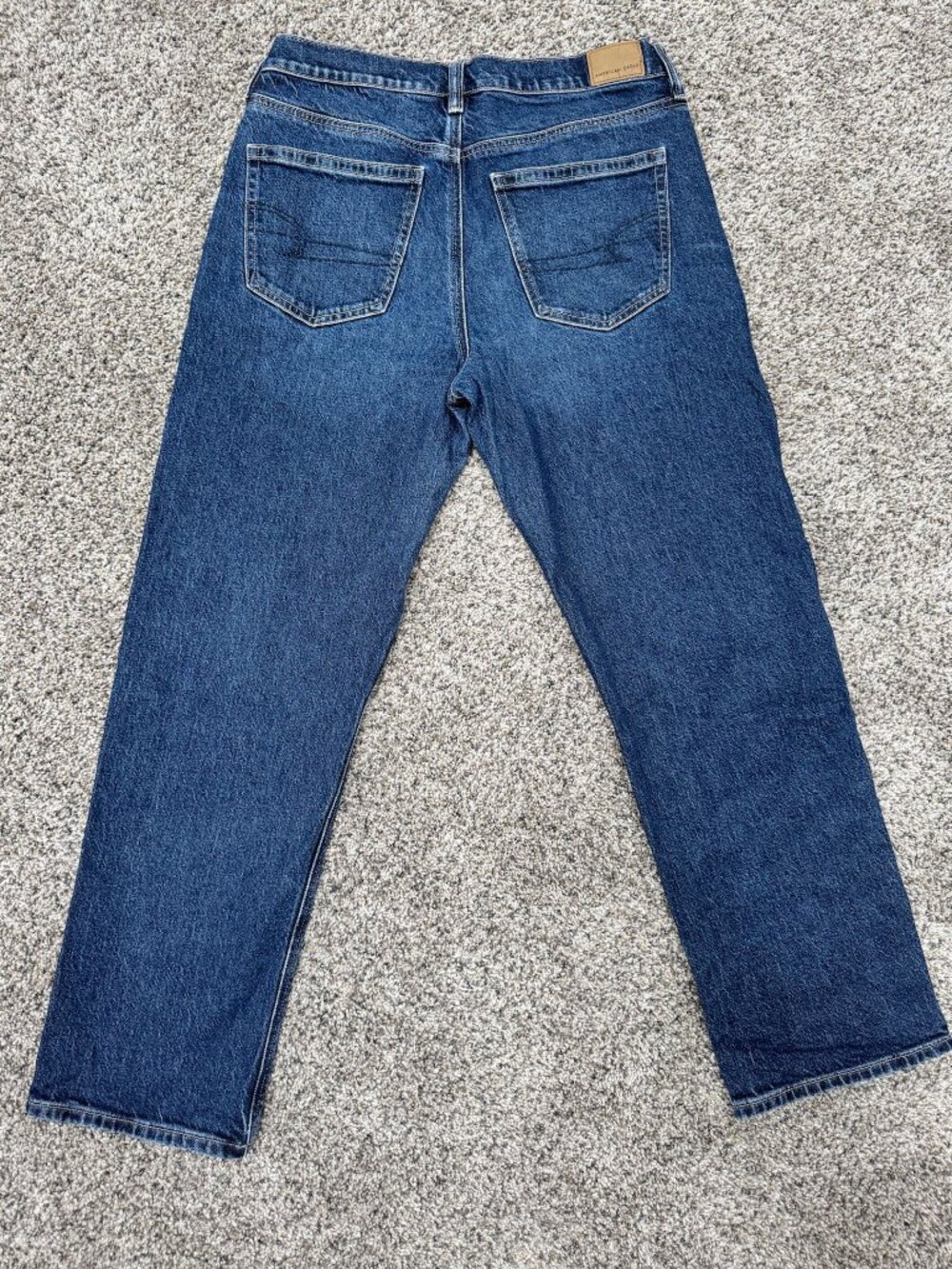 American Eagle Super High Rise Straight Jeans Women’s 8 Long Blue Stretch - Picture 2 of 10